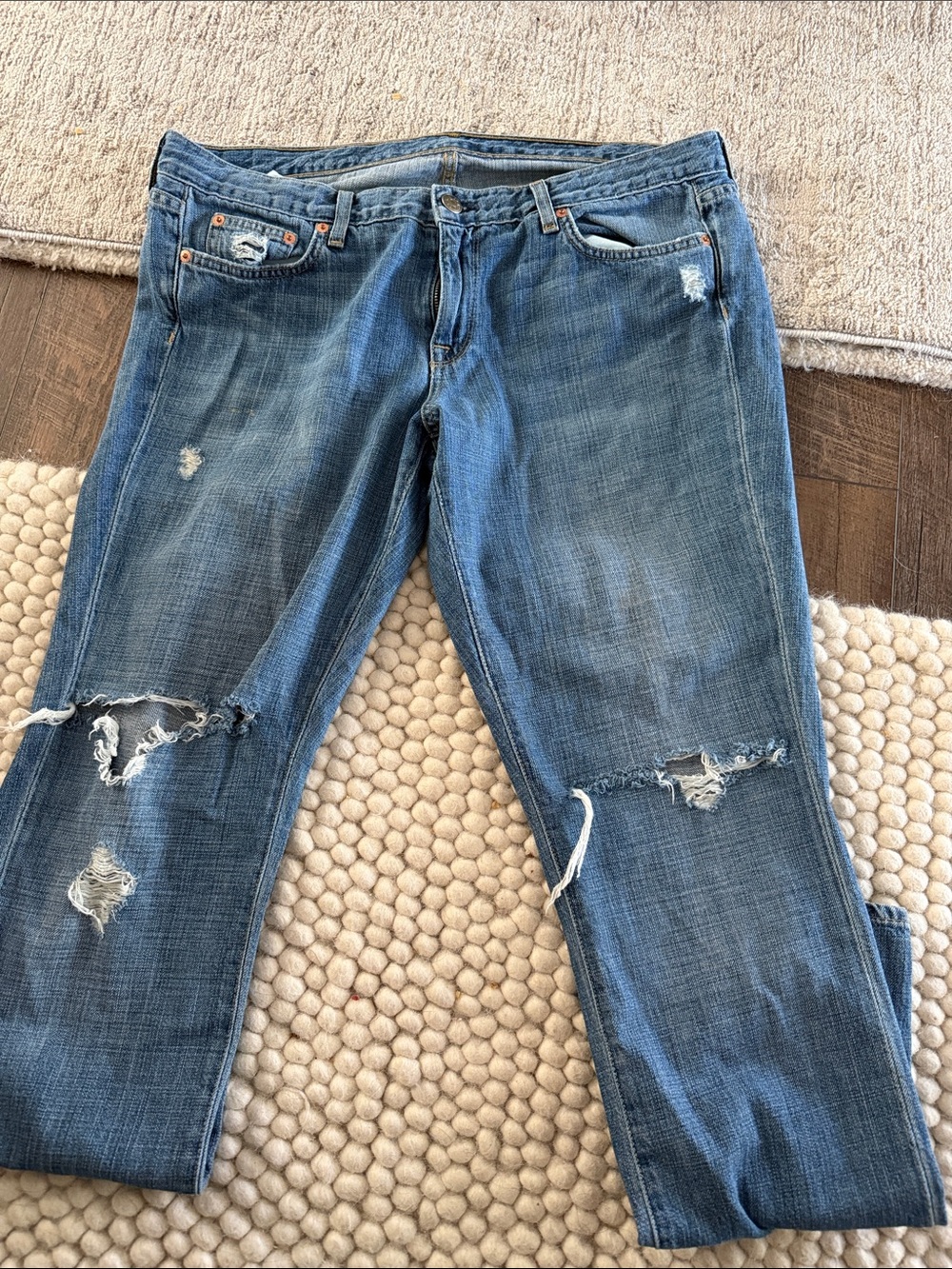 Levi's Distressed Blue Boyfriend Jeans